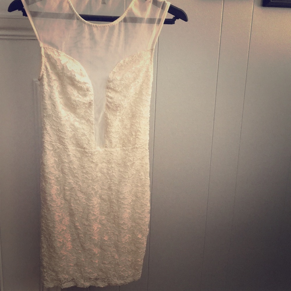 Beautiful white 💍 “lace” & sheer dress 👗